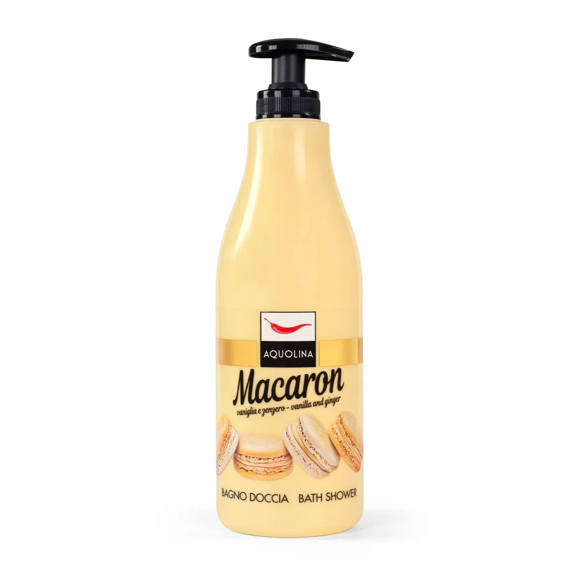 Aquolina Bagno Doccia Macaron VANIGLIA E ZENZERO. Bagnoschiuma leggero e di veloce assorbimento - 500 ml