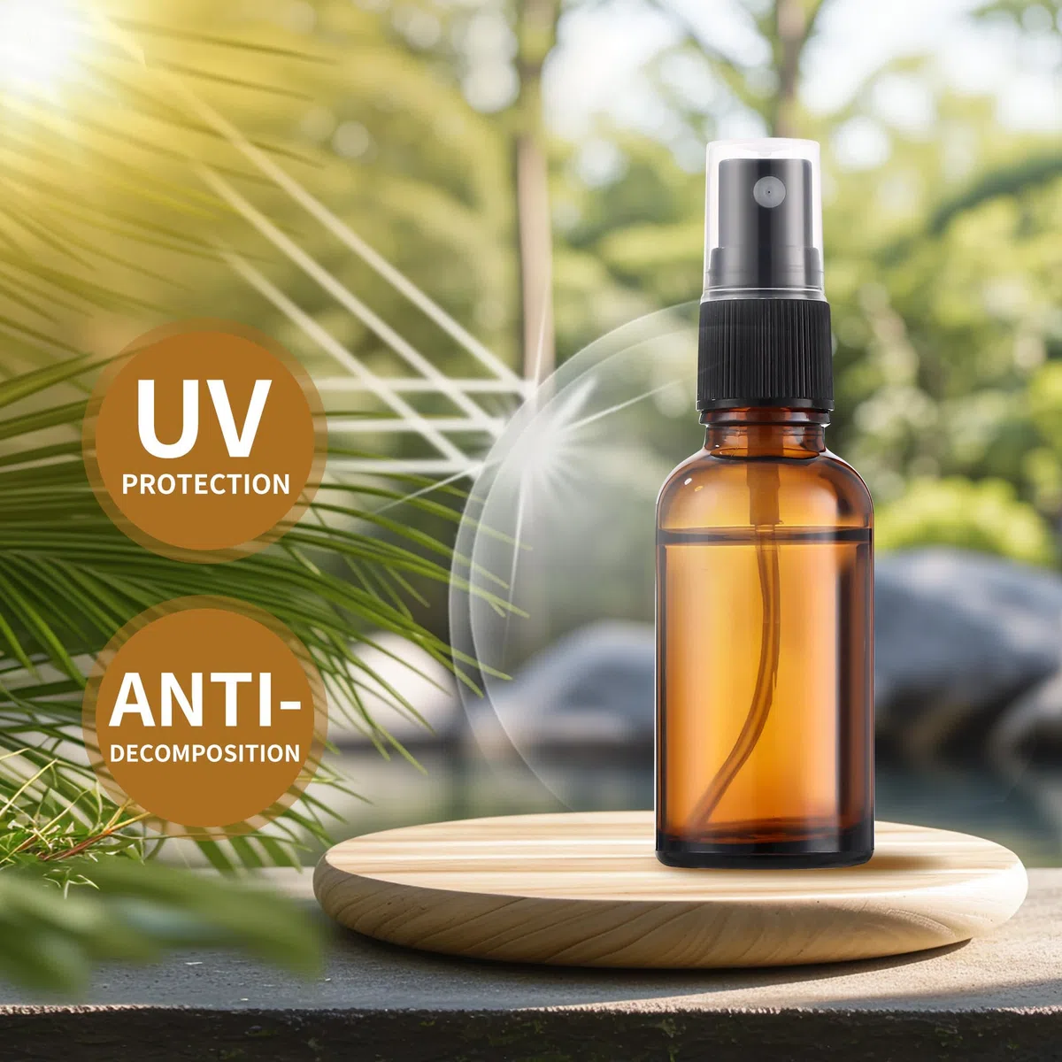 Nuangoo 10 pezzi Bottiglie Spray Vetro, 30 ml Flaconi spray vuoti in vetro,Flaconi spray in Vetro Ambrato con imbuto e contagocce per Profumi, Cosmetici, oli Essenziali, Massaggi