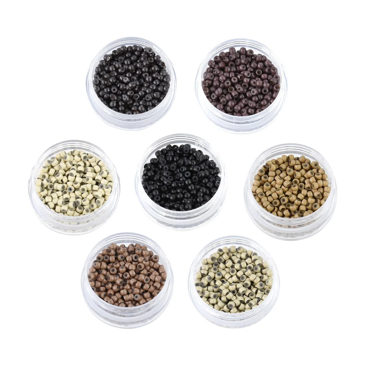 Nano anelli in silicone da 3,0 mm micro collegamenti per estensione dei capelli 500 pz/lotto (3# marrone scuro)