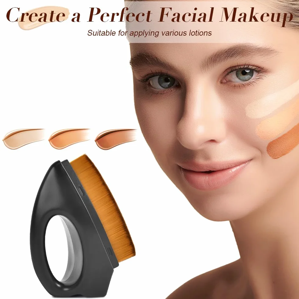 LOPHE Pennello Abbronzante, Spazzola Abbronzante Leggero e Morbido, Pennello per Trucco con Maniglia e Scatola, per Corpo e Gambe Pennello Abbronzante, Crema Viso, Primer, Cosmetici in Crema(Nero)