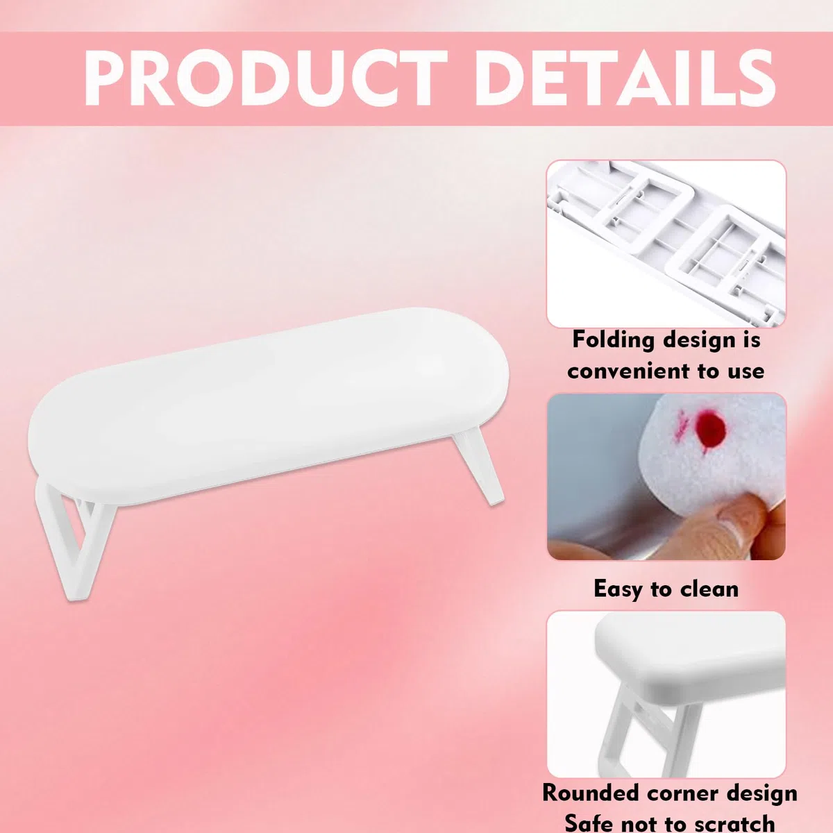 Manicure da appoggio,Riposa a mano Ungle,Riposa a mano,Manicure Manicure,Cuscino per Manicure,Riposa a mano Manicure Piegabe,Posa Manicure In Pu Pelle Professional,Per Tecnico Di Manicure(Bianco)
