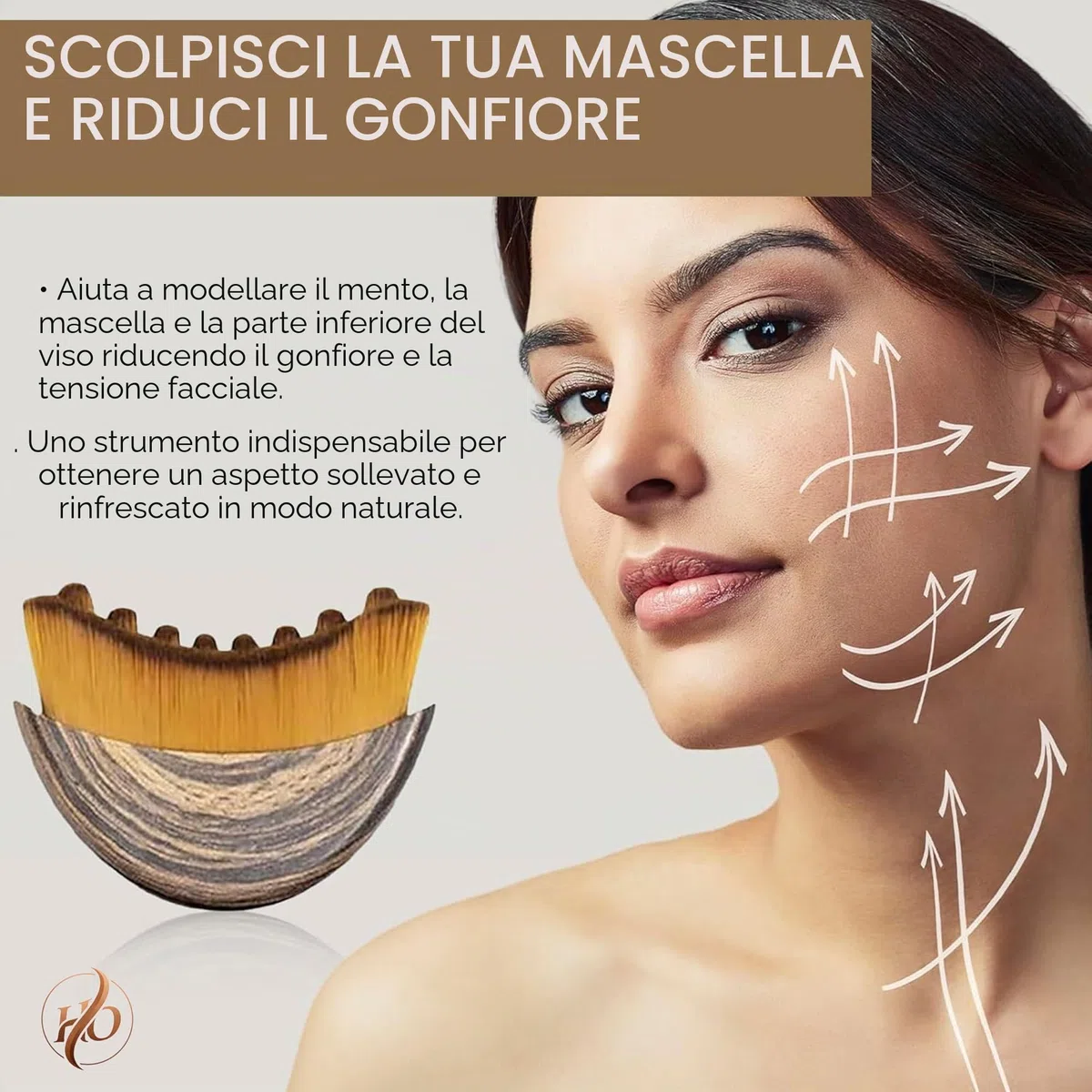 Spazzola per il Viso Linfatico, Pennello per il Contorno Linfatico, 2 Pezzi, Extra Morbido, Sintetico, COSMMETICO
