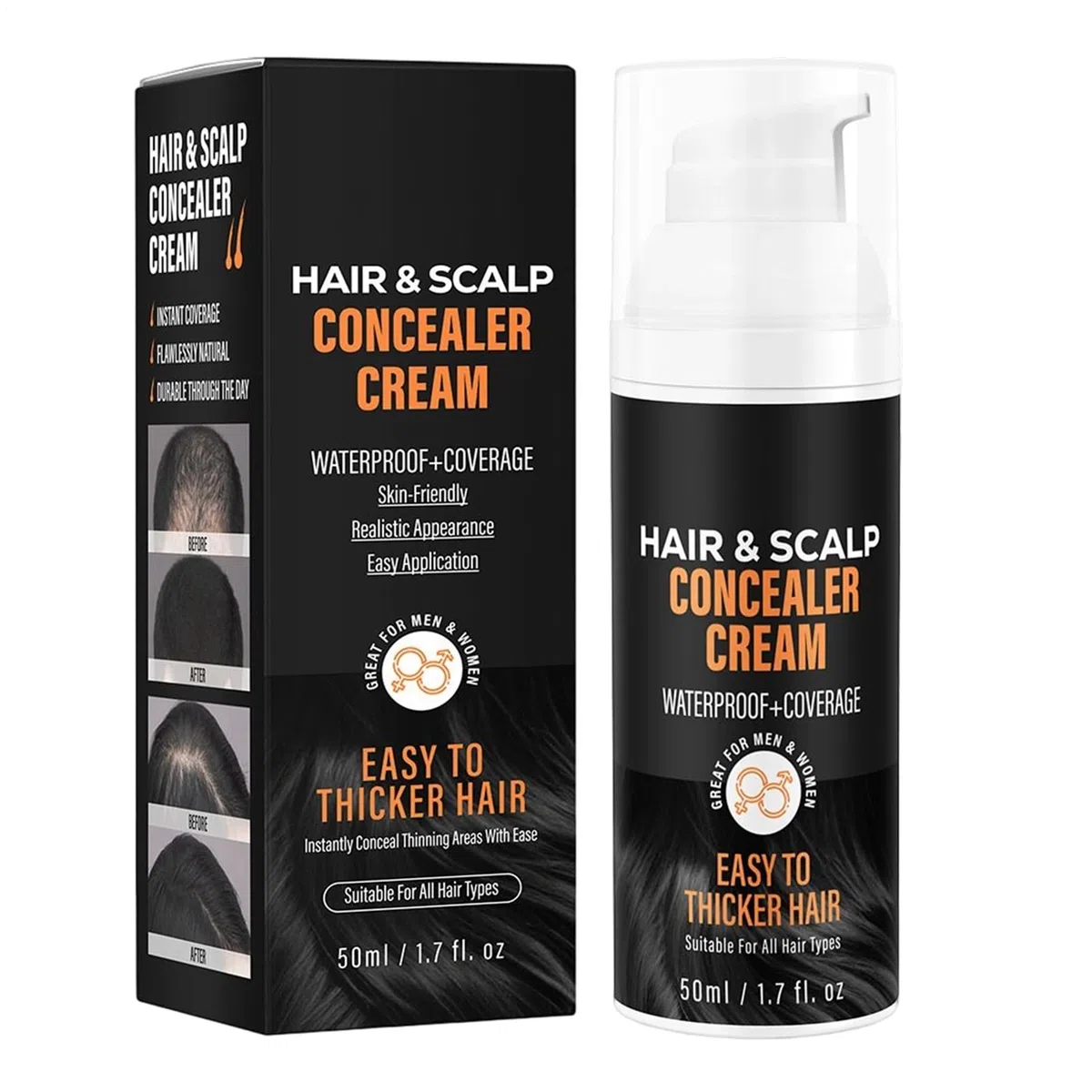 Crema coprente per cuoio capelluto, capelli e cuoio capelluto – Crema radice naturale 50 ml per capelli più pieni e maggiore densità di attaccatura dei capelli in uomini e donne