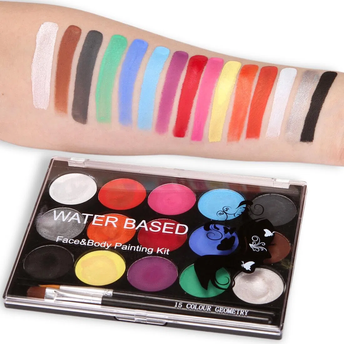 Pittura Viso e Corpo 15 Colori - Naturale e Sicuro, Ideale per Feste, Halloween e Trucco Cosplay Carnevale