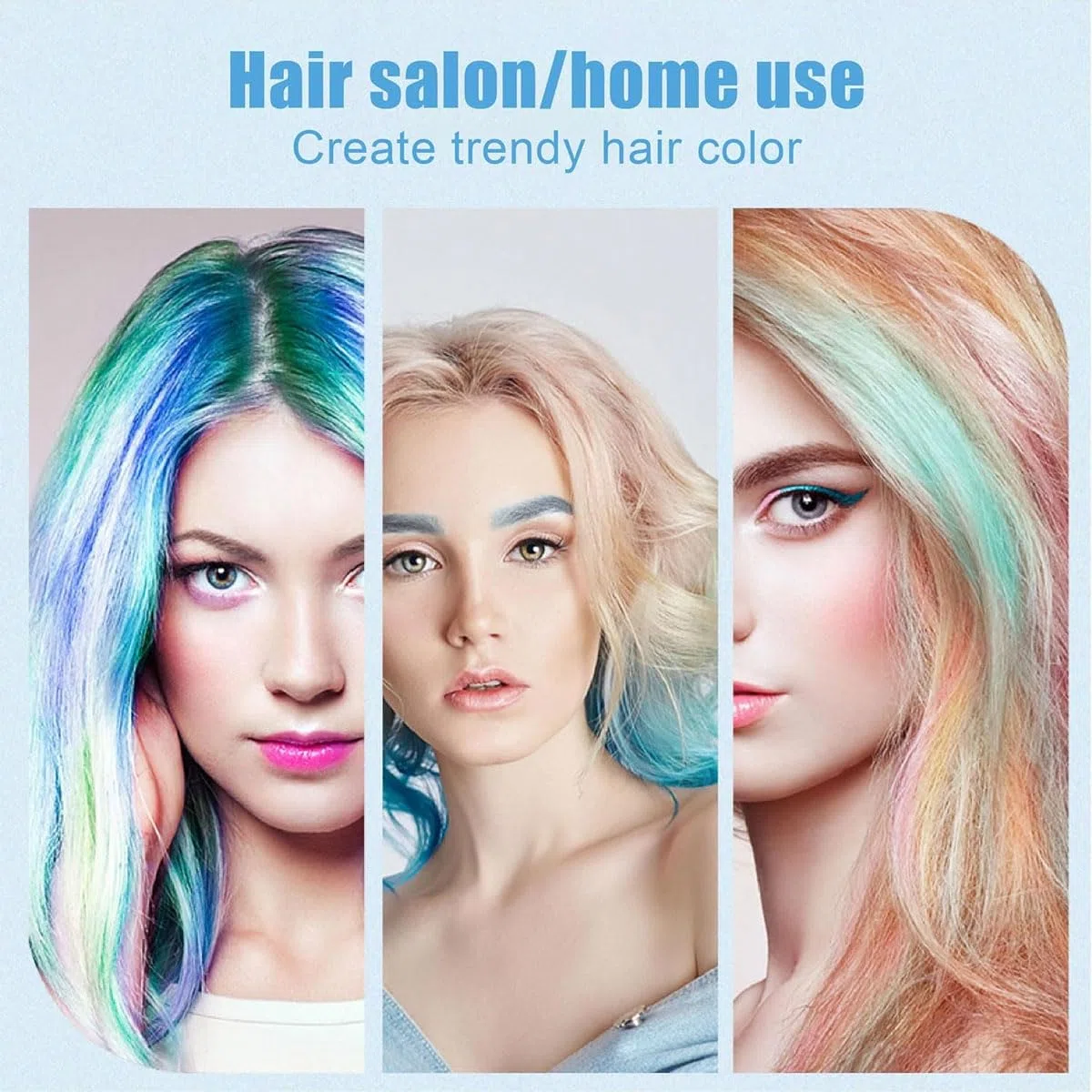decolorante per capelli,Set polvere decolorante in lamina di highlighter, cappuccio per tintura per capelli, riutilizzabile, con ago per highlighter (5 pezzi, blu)