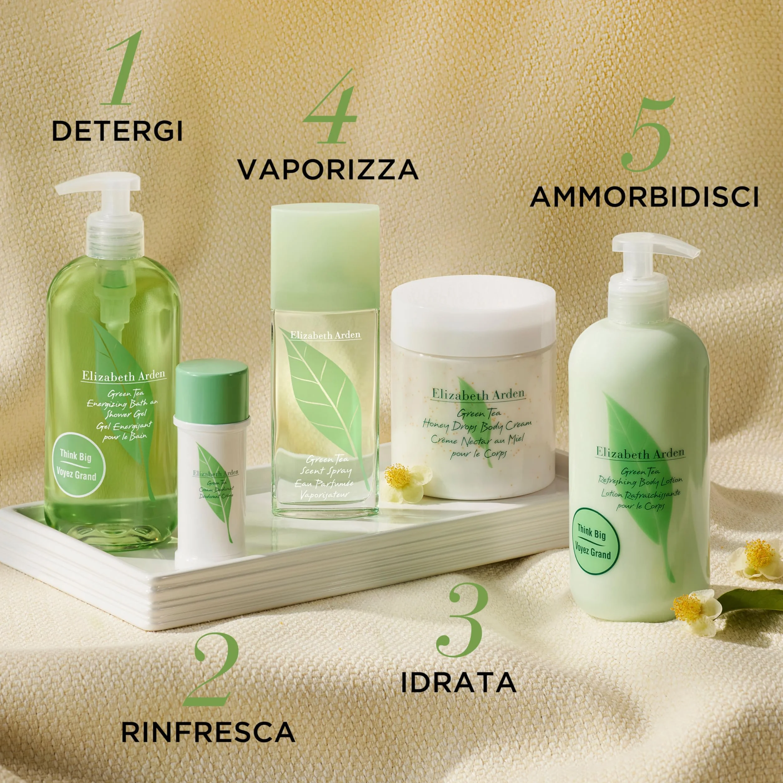 Elizabeth Arden - Green Tea, Gel Bagno e Doccia Energizzante, Profumato al Tè Verde, Rinfrescante, Floreale ed Agrumato, Detergente Delicato per la Pelle, Senza Sapone - 500 ml