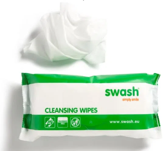 SWASH Cleansing Wipes | Detersione e Rimozione dei Residui Biologici nei Pazienti Incontinenti | Il prodotto è utilizzabile anche su neonati e bambini | 48 Pezzi