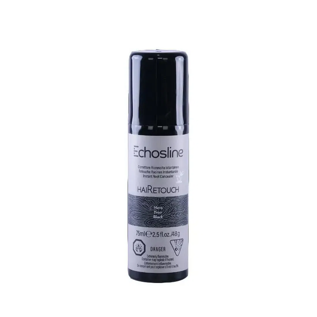 HaiRetouch Spray Ritocco - Correttore Ricrescita Istantaneo - Nero- 75 ml - EchosLine - Vegan