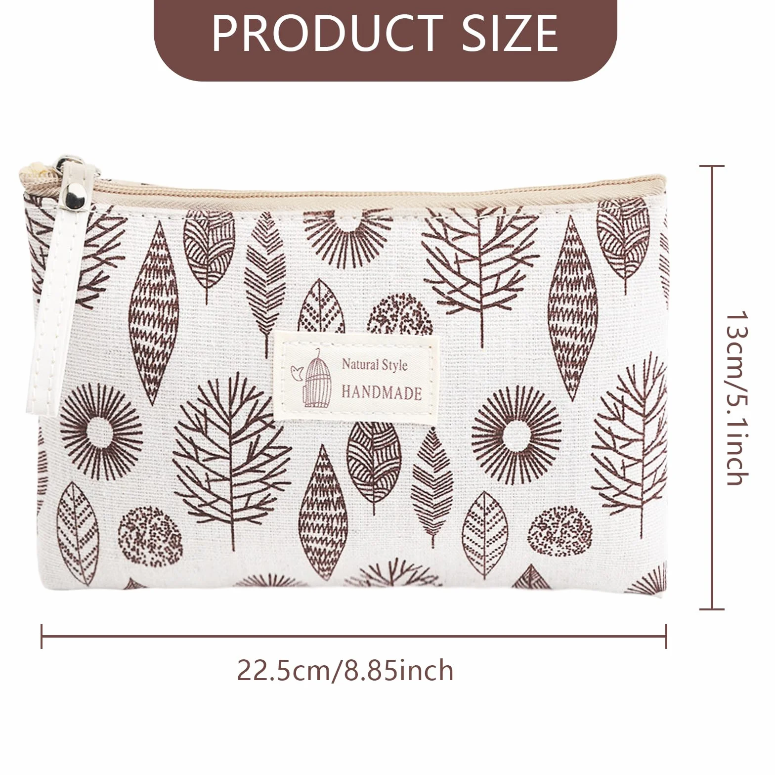 3 Pezzi Pochette Trucco, Trousse Donna, Pochette Donna Mare, Borsa per Cosmetici, Astuccio da Viaggio per Trucco, Regali Natale (Alberi/Frecce/Foglie)