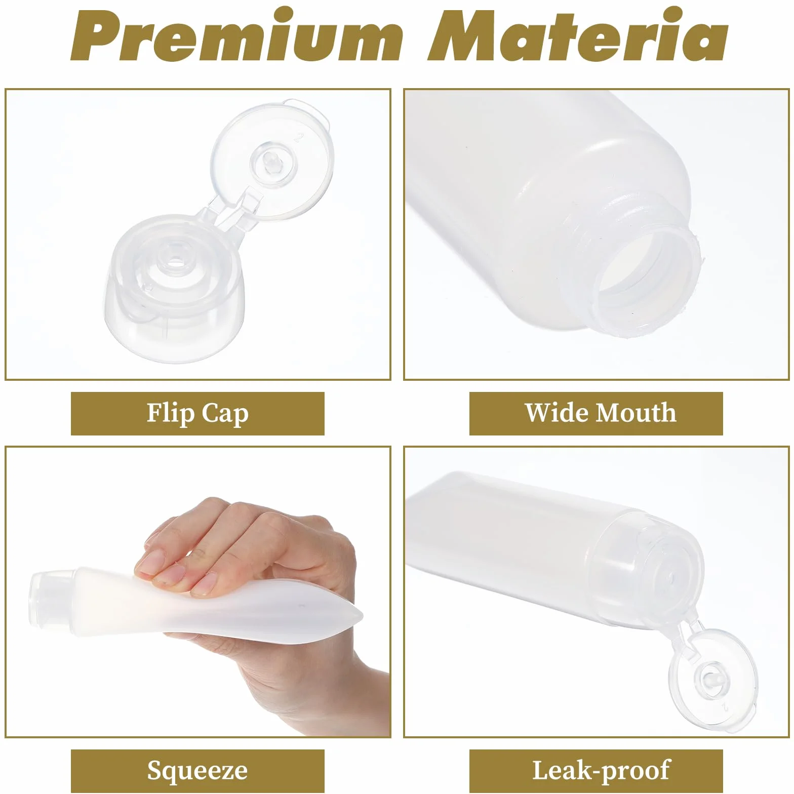 6 tubi vuoti ricaricabili, piccoli contenitori per liquidi, trasparenti a prova di perdite, bottiglie da viaggio in plastica per shampoo, balsami e lozioni (30/50 ml)