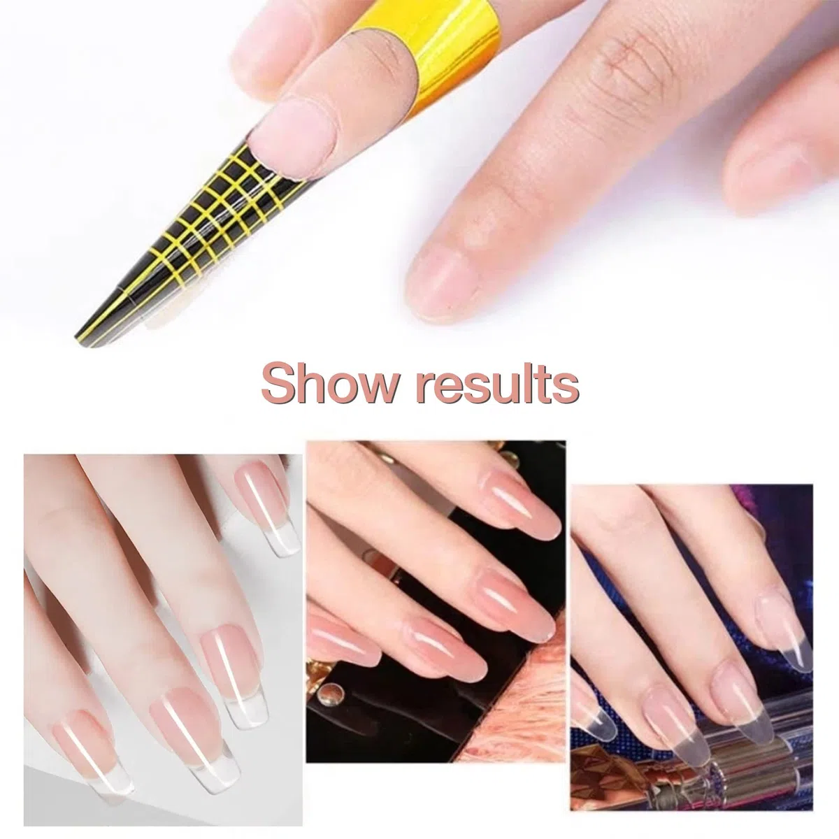 Rotolo Cartine Oro 144 Pezzi Nail Art ricostruzione,Sagome per unghie, Estensione model Cartine Forma delle unghie