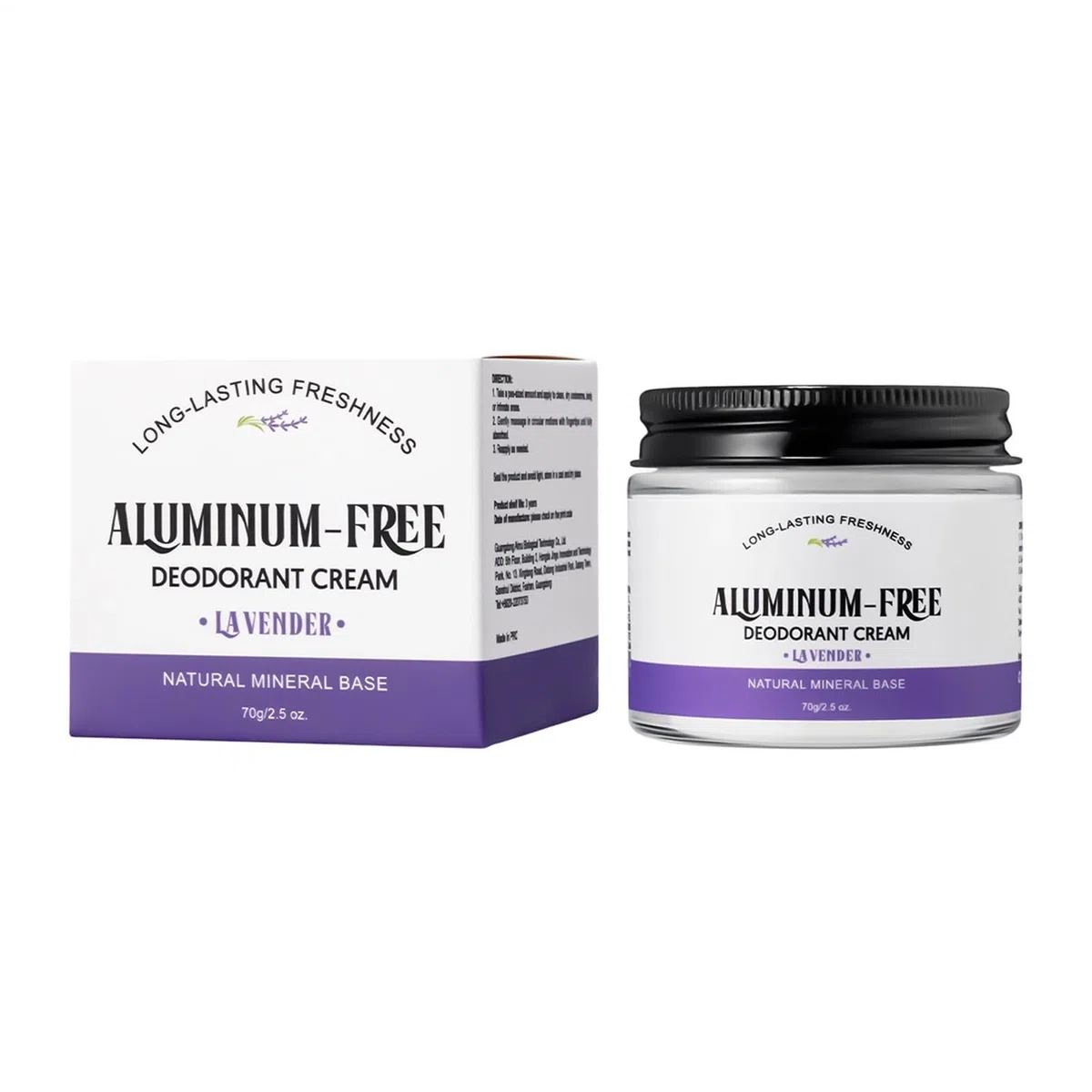Crema antitraspirante, Formula non appiccicosa ad asciugatura rapida, 70 ml, Crema deodorante senza alluminio, Formula per il controllo degli odori a lunga durata, Applicazione multiarea, Per tutto il