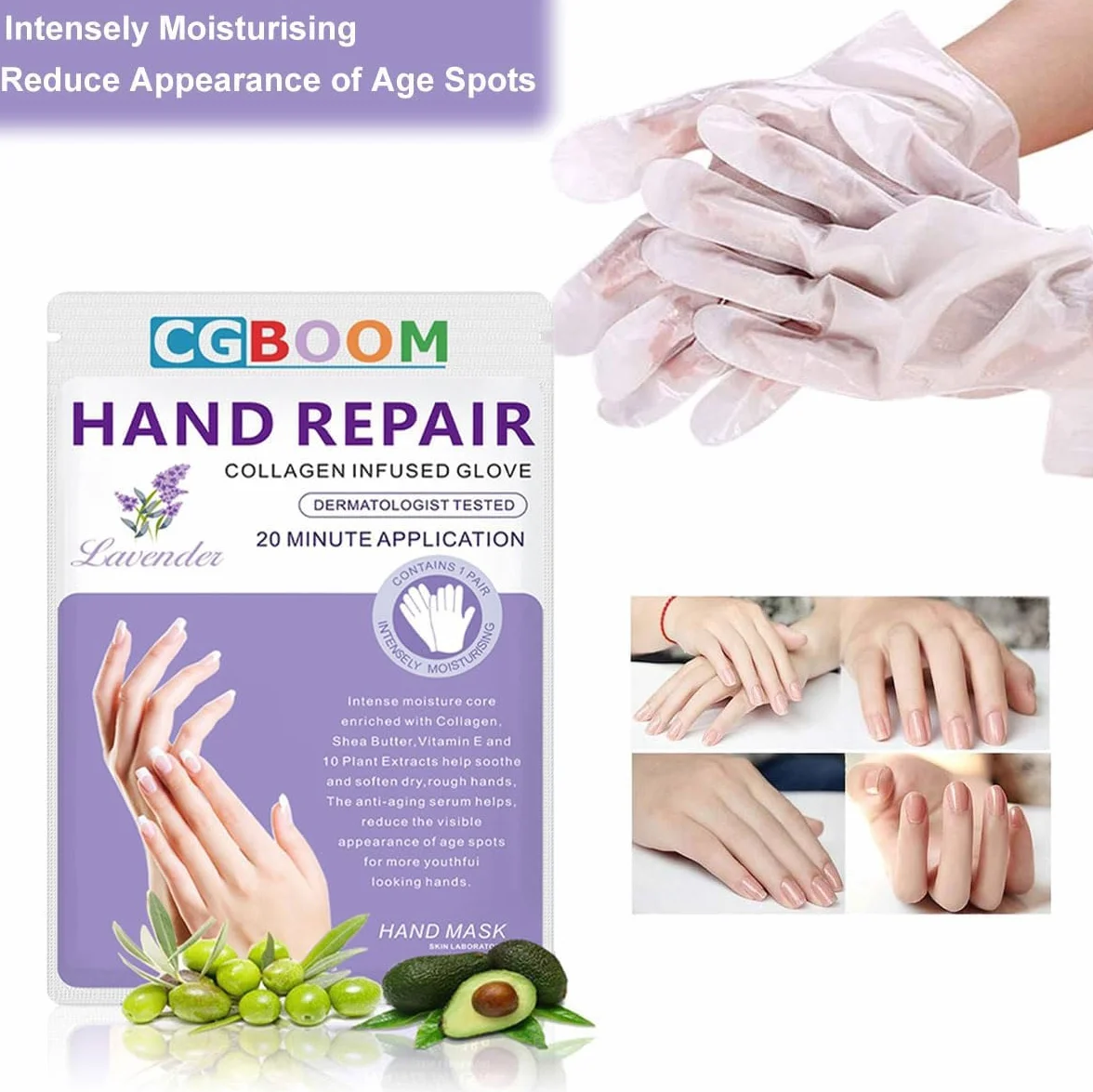 5 paia di guanti idratanti, maschere esfolianti, cura delle mani morbida, per mani secche e screpolate (classic)