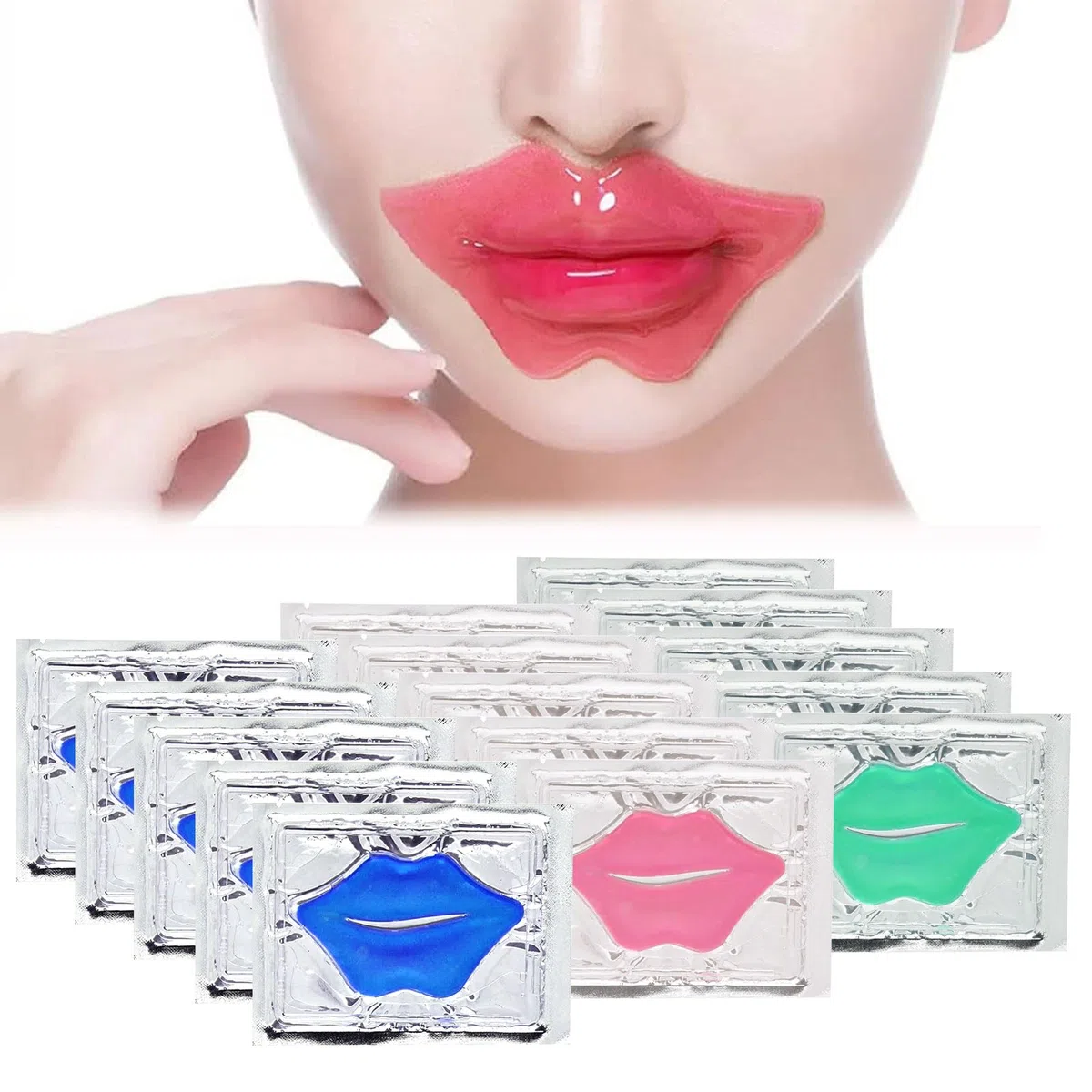 Lip Mask, 15 Pezzi Maschera Volumizzante Labbra, Cuscinetti per Labbra Idratanti, Maschera per Dormire per Labbra per la Cura delle Labbra, Cuscinetti per labbra per Labbra Secche e Screpolate
