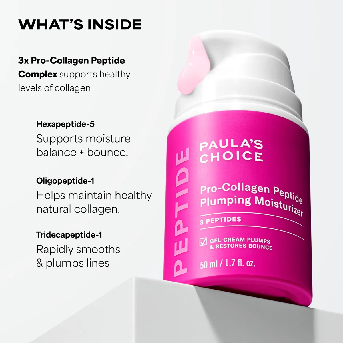Paula’s Choice Pro-Collagen Peptide Plumping Crema - Crema per il Viso - Idrata e Leviga - Rimpolpare la Pelle e Migliorare Linee Sottili - Con Esapeptide-5 - Tutti i Tipi di Pelle - 15 ml