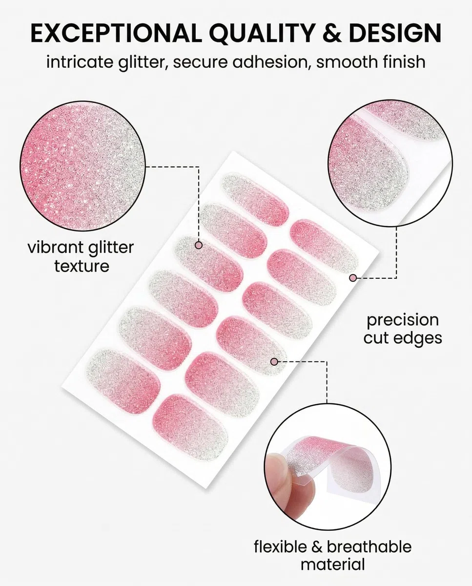 12 Fogli Unghie Gel Adesive UV,Sfumato Smalto Adesivo Gel UV,Unghie Finte Adesive,Pellicola per Unghie Autoadesiva,Adesivi per unghie, Impacchi di Smalto Gel per Unghie