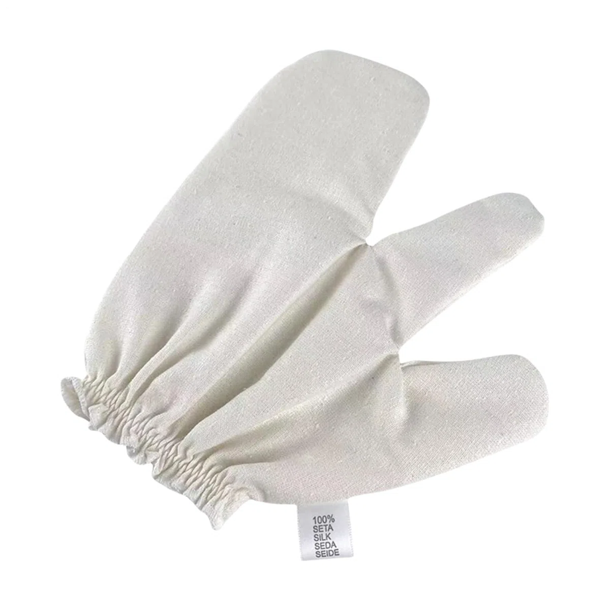 Garshana Guanti da massaggio ayurvedici, 100% seta grezza naturale, facili da usare, vestibilità comoda, 20 x 19 cm, per massaggio spa, viso, schiena, bagno