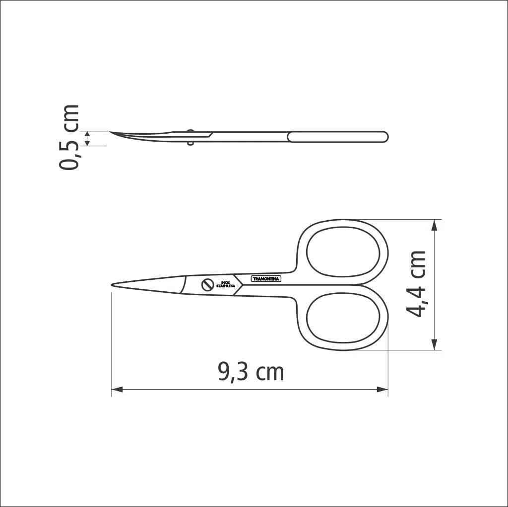 Tramontina Forbici Curve per Unghie e Rifiniture in Acciaio Inossidabile 9 cm