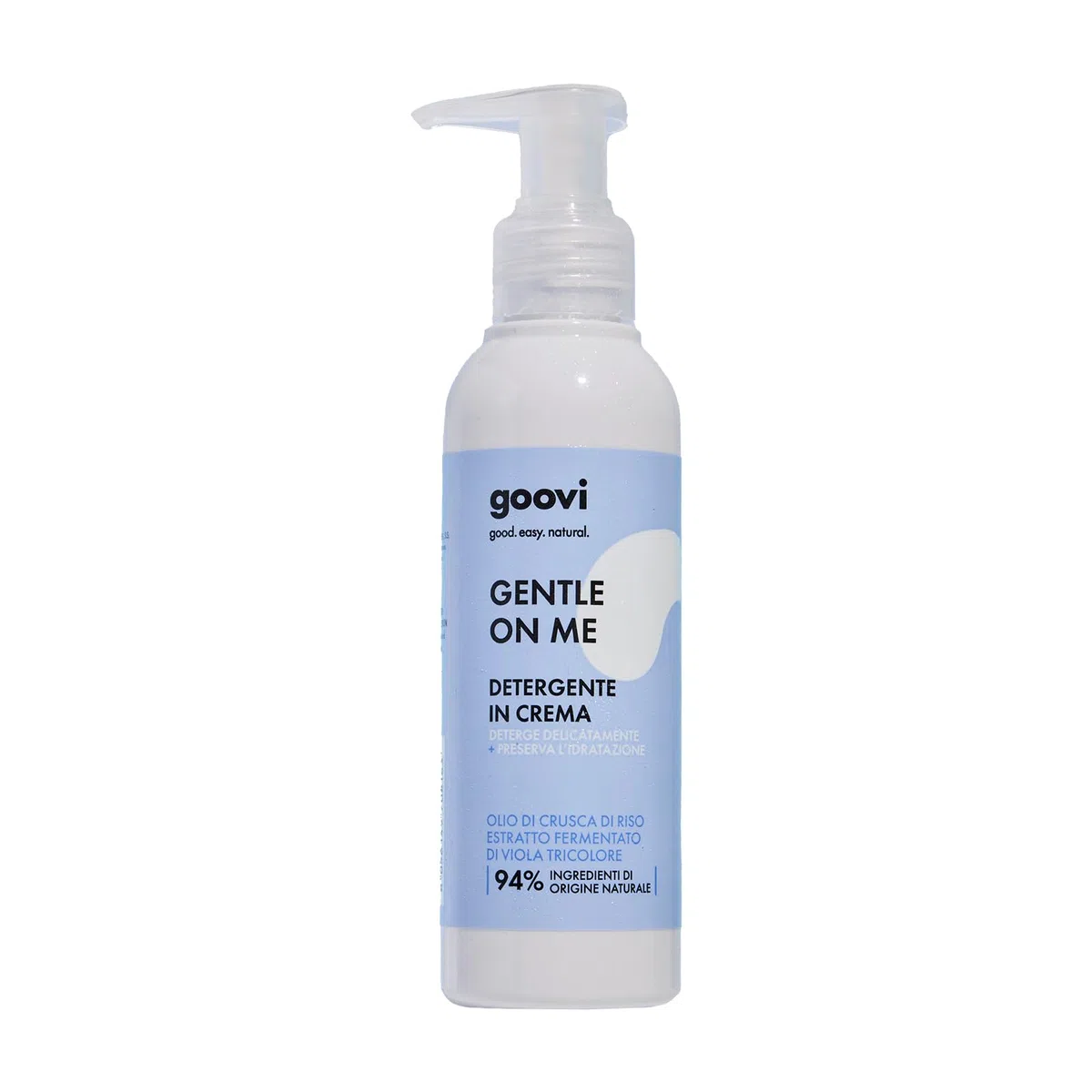Goovi, Gentle on Me Detergente Viso in Crema per Pelle Secca e Sensibile, Rimuove Delicatamente Trucco e Impurità, Preserva l'Idratazione e Protegge la Barriera Cutanea, Ingredienti Naturali, 140ml