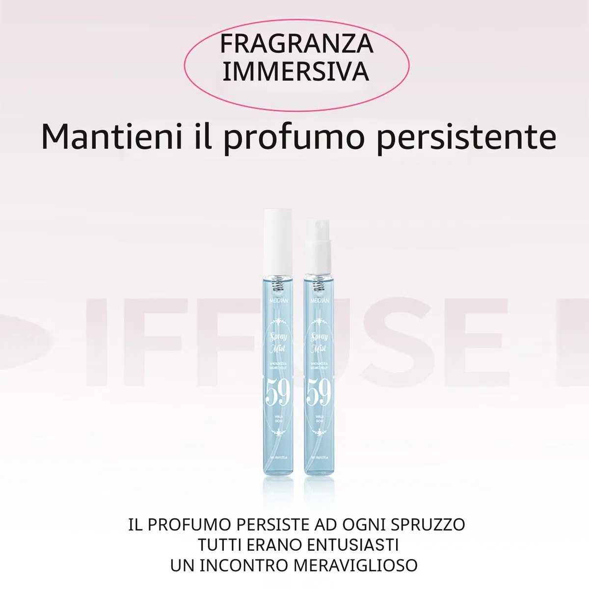 Nebbia di profumo per capelli e corpo, vaporizzatore fresco e fruttato durevole, per donna, mini formato viaggio, 5 profumi (40.59.62.68.71)