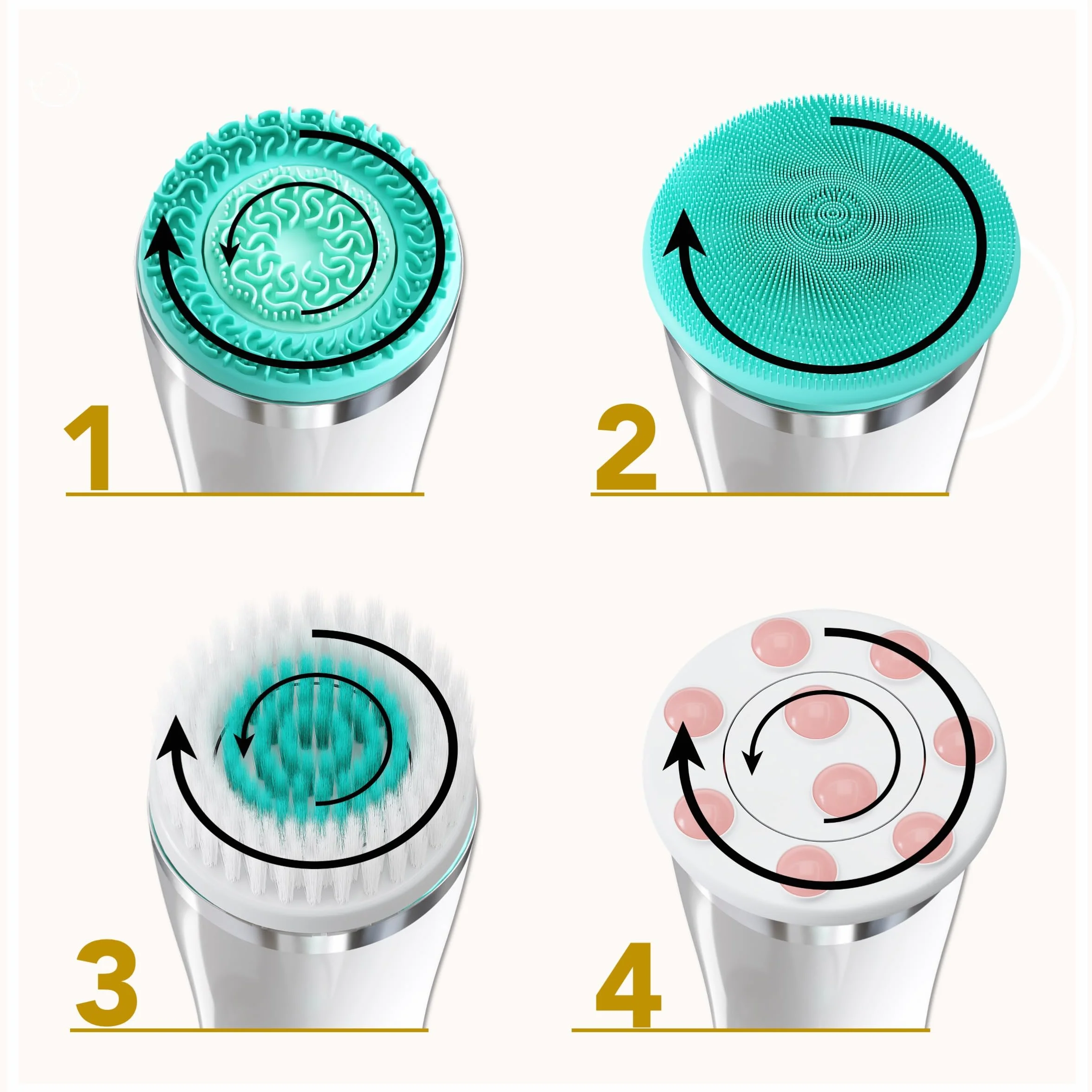 Lumineo Set di 4 testine di ricambio (4 testine), testine di ricambio per tutte le spazzole Lumineo