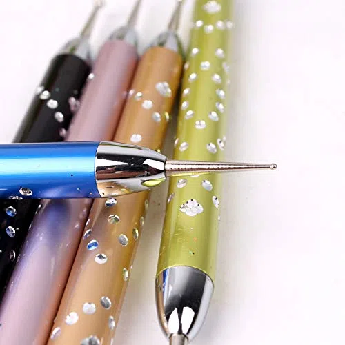 5 Pz/set Doppia Spirale Punteggiatura Penna Nail Art Marbleizing Punteggiatura Strumenti Manicure Punto Punta Penna Chiodo Dotter Strumento Per Nai Art