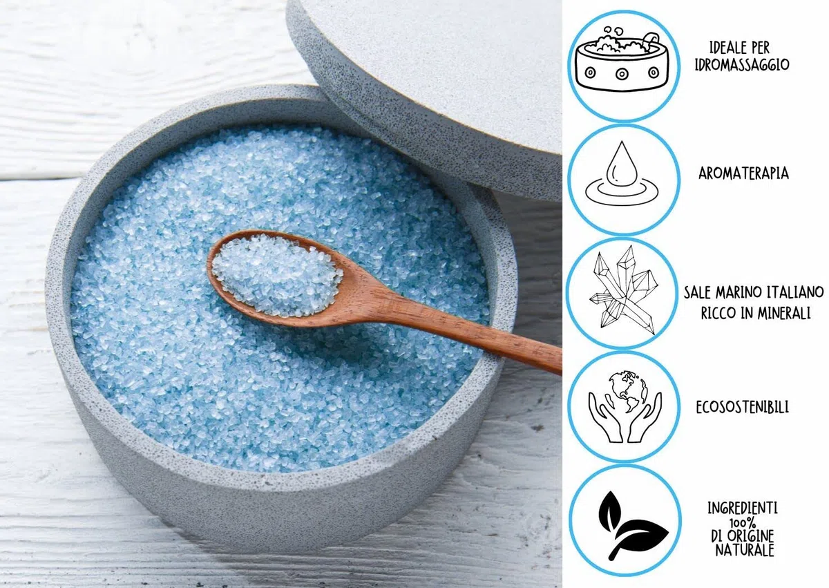 AMAS Sali da bagno RILASSANTI ai FIORI DI IBISCO - Sale Marino Italiano - 100% Naturali, Vegan e Plastic Free -Fatti a mano in Italia- 350g (10 utilizzi) Aromaterapia idea regalo