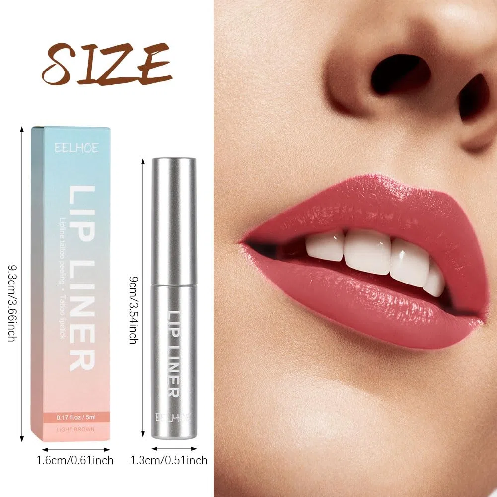 LOPHE Lip Liner, Plump Lip Liner Lip Peel Off a Lunga Tenuta, Liner Labbra Tatuaggio per Labbra Rimovibile, Effetto Rimpolpante, No Transfer, Matita Labbra Tattoo(Marrone scuro)