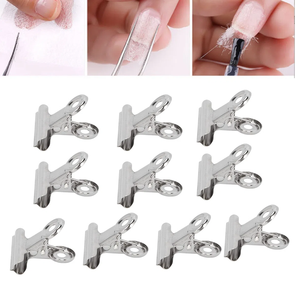 Clip per Pizzicare le Unghie, Clip per Estensione delle Unghie, 10 Pezzi Clip per Pizzicare le Unghie Clip per Estensione delle Unghie in Metallo Accessori per Strumenti per Nail