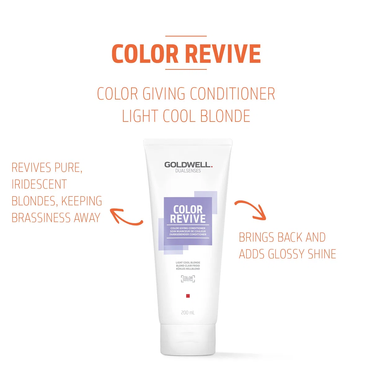 Goldwell Dualsenses Color Revive, Balsamo per tutti i tipi di capelli biondi brillanti, 200ml