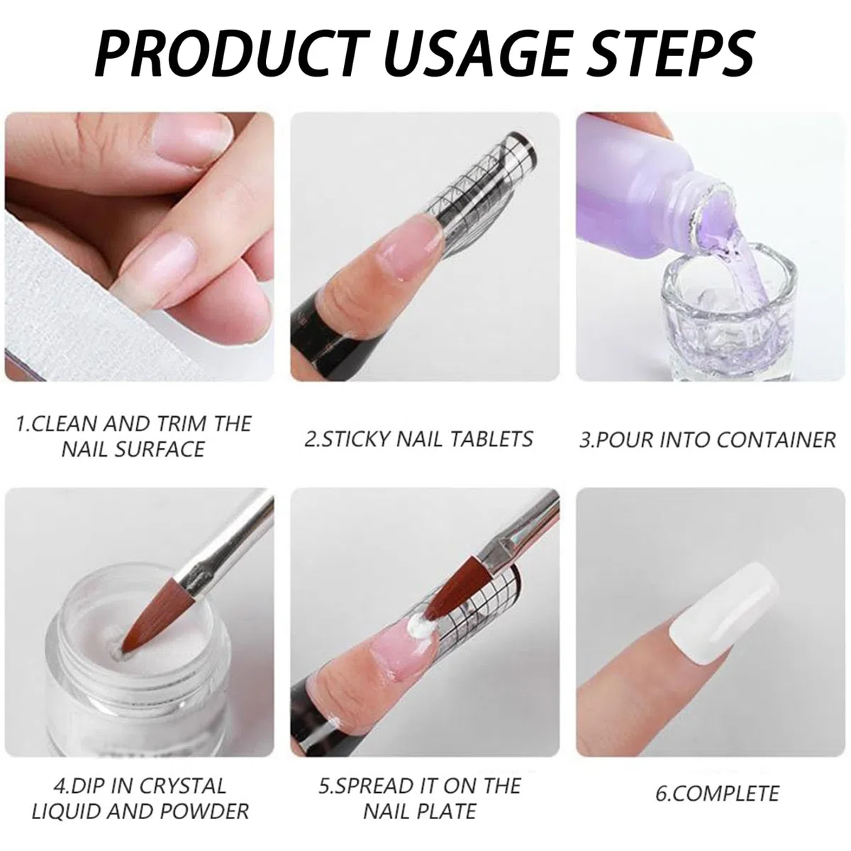 2 bottiglie di liquido monomero acrilico per unghie 40ml Liquido monomero acrilico professionale sicuro e delicato per Nailsalon Home for Nails