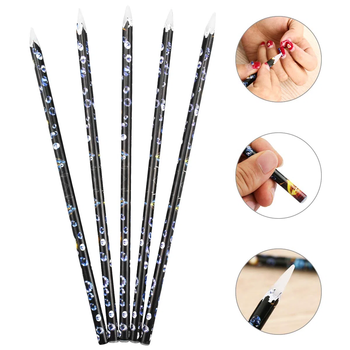 Nail Art Strass Picker 5Pz Penne Strass Diamond Painting Accessori Punteggiatura Unghie Decorazione Manicure Strumento per Diamantati per Pittura Diamante 5D Fai-da-Te