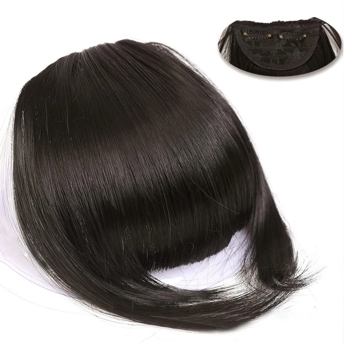 Frangia Finta Capelli Veri,Frangia Clip Capelli Veri,Frangia Finta,Frontale Frangia Posticci,Parrucca Con Frangia,Clip In Frangia,Capelli Frangia,Per Capelli Estensioni,nero,1 pezzo