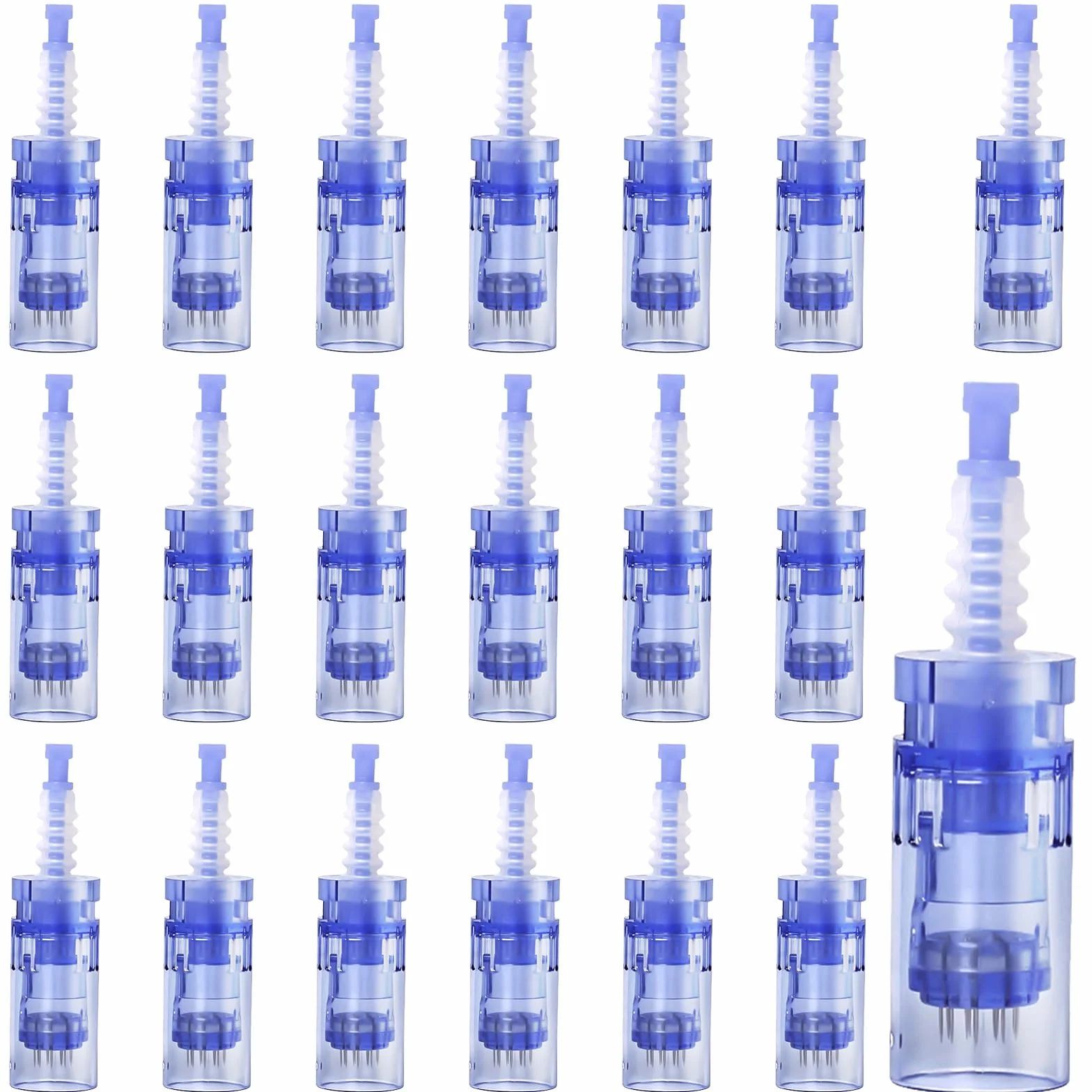 Vaileal - 20 micro aghi di ricambio a 12 pin per Derma Pen per rimuovere l'acne, cicatrici e pieghe di obesità - Blu - Bellezza