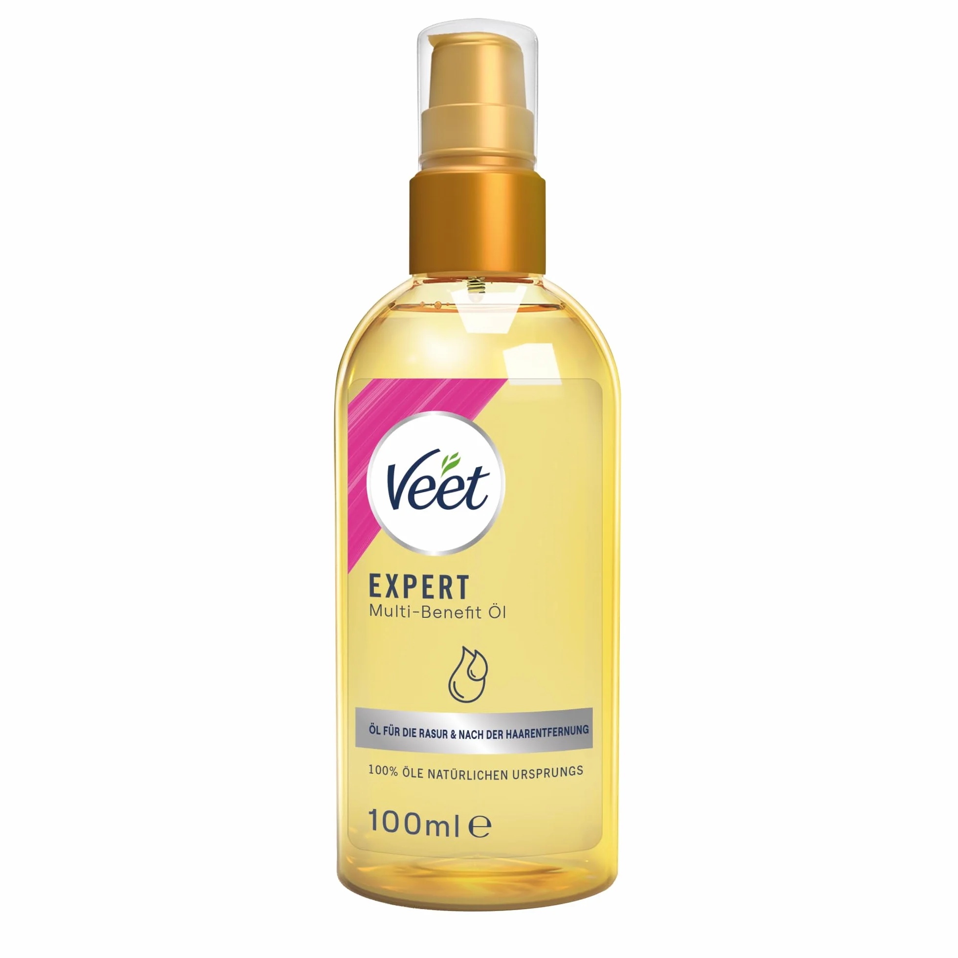 Veet Expert Multi-Benefit Olio - 100% di origine naturale con vitamine & Omega 3 - Olio per il corpo per la rasatura e la depilazione - Olio da barba idratante per corpo e viso, 100 ml