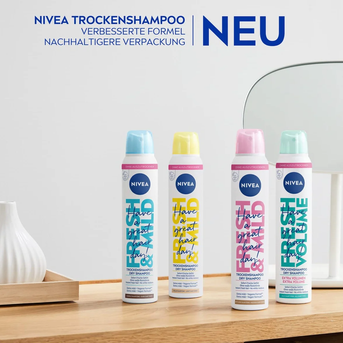 Nivea Shampoo secco fresco e delicato per capelli medi (200 ml), shampoo extra delicato secco con piacevole fragranza, shampoo per capelli secchi per una freschezza duratura