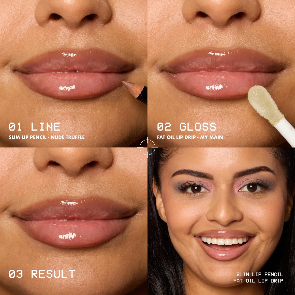 NYX Professional Makeup Kit Labbra con Matita Slim Lip e Gloss Fat Oil Lip Drip, Labbra Definite e Idratate, Finish Extra Brillante, Tonalità: Nude Truffle, My Main