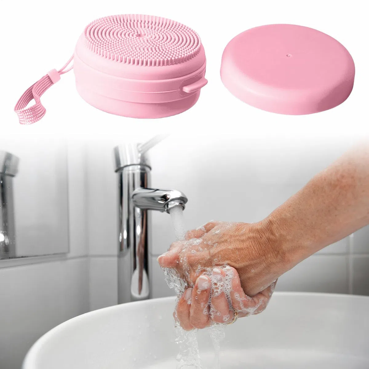 Spugna per il corpo in luffa in silicone, con dispenser di sapone, massaggio delicato, pulizia profonda, per doccia e corpo, per tutti i tipi di pelle sensibile e per tutti i tipi di pelle, donne