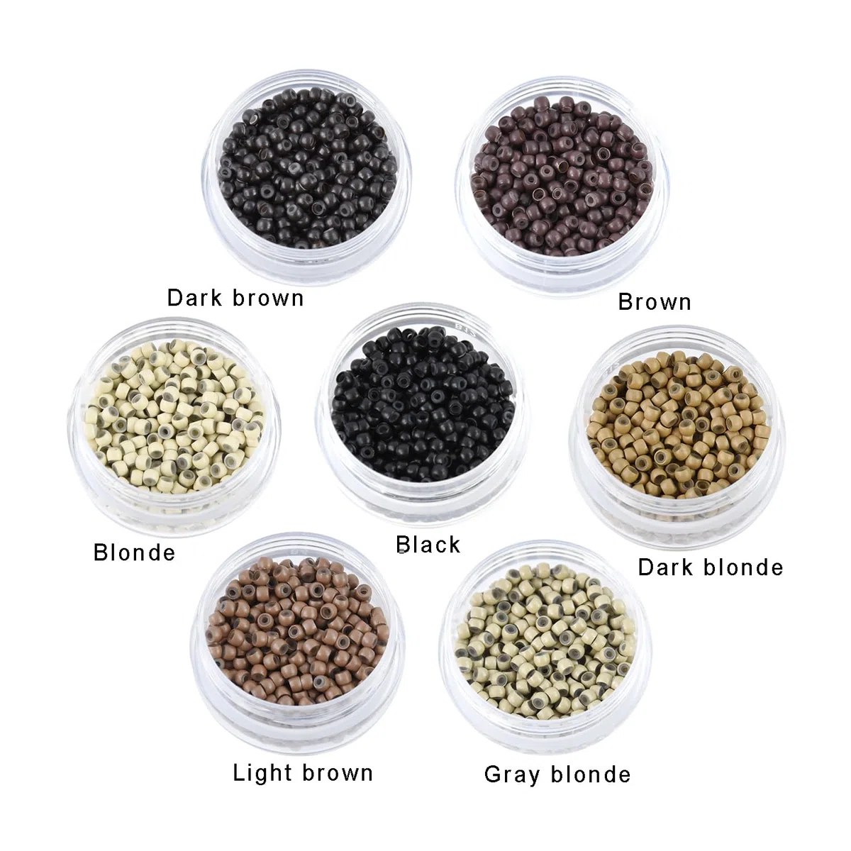 Nano anelli in silicone da 3,0 mm micro collegamenti per estensione dei capelli 500 pz/lotto (3# marrone scuro)