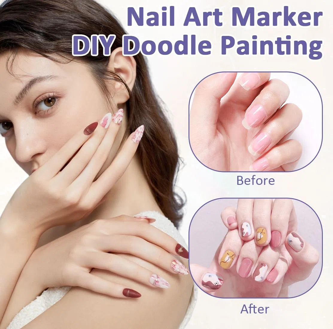 12 PCS 12 Colore 3D Nail Art Pen, Set di Penne per Unghie, French Nail Point Punteggiatura Penna Disegno Pittura Per Nail Art Fai da Te, Pittura, Colorazione, Halloween Natale.