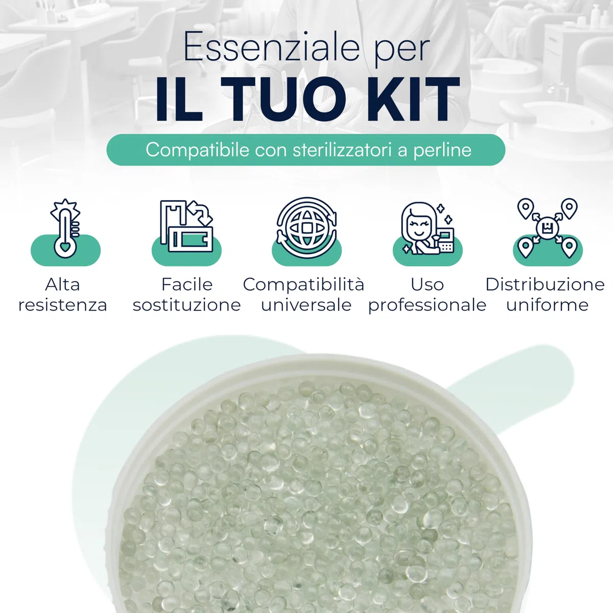 Tempo di Saldi Sfere di Quarzo per Sterilizzatore Estetica 500g - Microsfere Professionali ad Alta Conduzione Termica per Sterilizzatore al Quarzo di Strumenti in Acciaio Inox