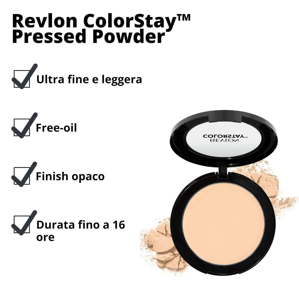 Revlon ColorStay Pressed Powder Cipria Viso in Polvere Pressata 8.4 g, 820 Light