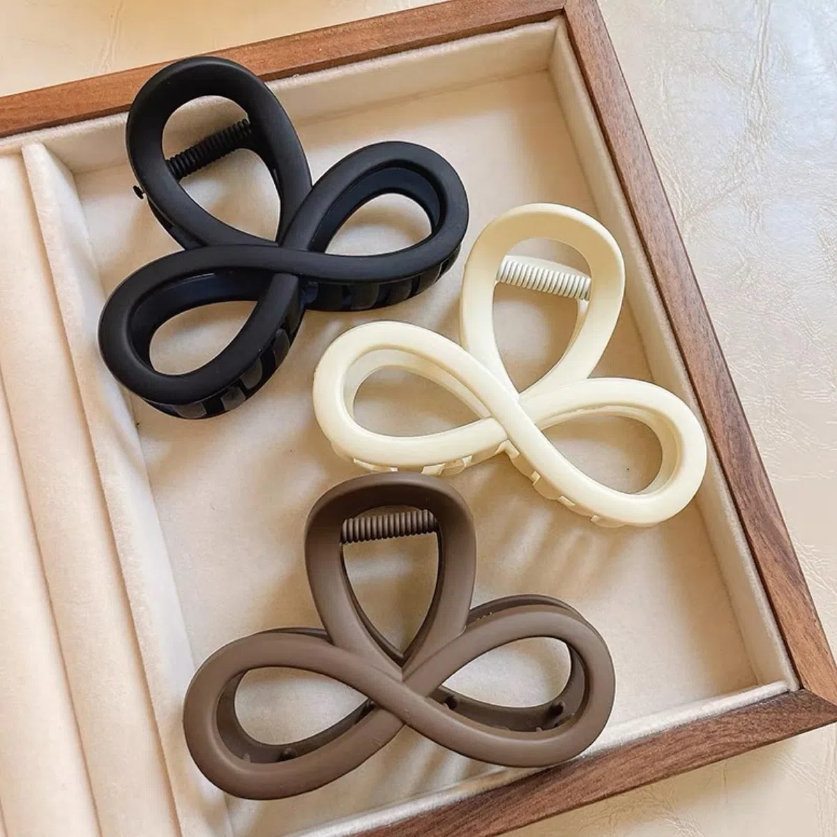 3 fermagli per capelli da donna, per capelli spessi e sottili, per ragazze e donne, accessori per capelli (nero, beige, marrone)
