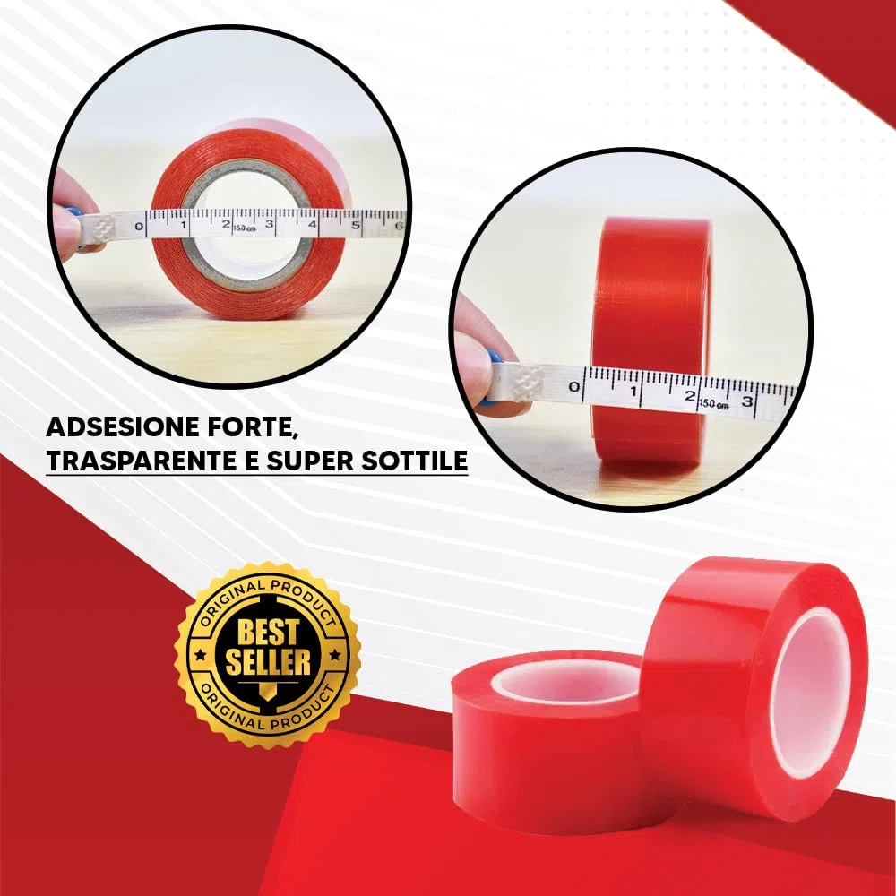 SOCAP NASTRO ADESIVO PER PARRUCCA PROFESSIONALE PER PARRUCCHIERE ROSSO