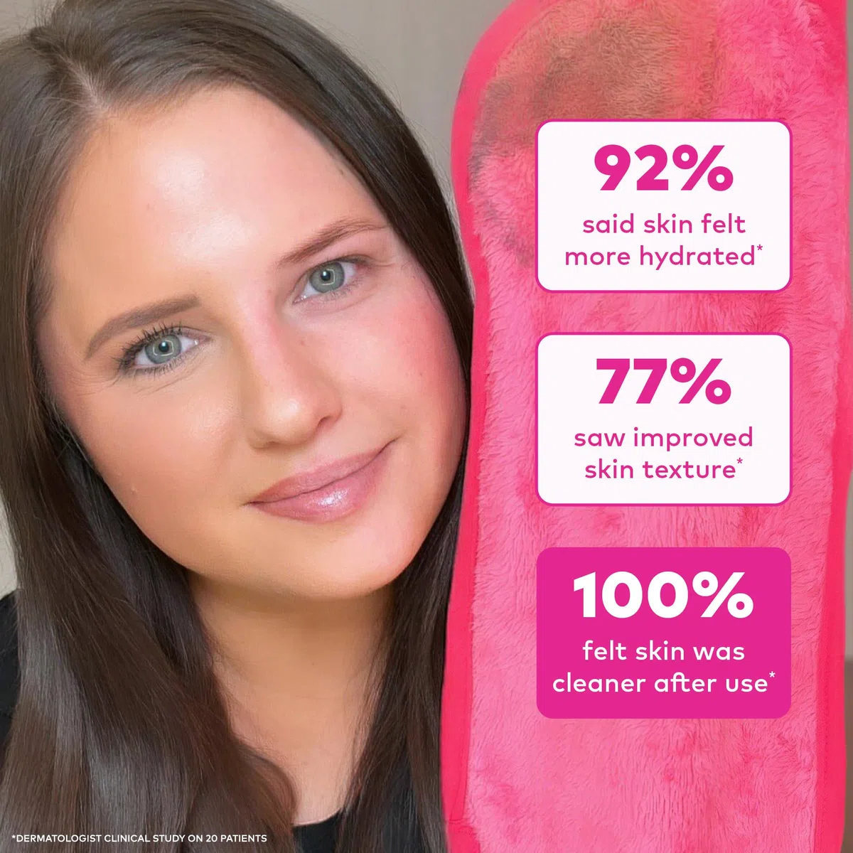The Original MakeUp Eraser Cancella Tutto il Trucco Con la Sola Acqua, Compresi Mascara, Fondotinta, Rossetto e Molto Altro!