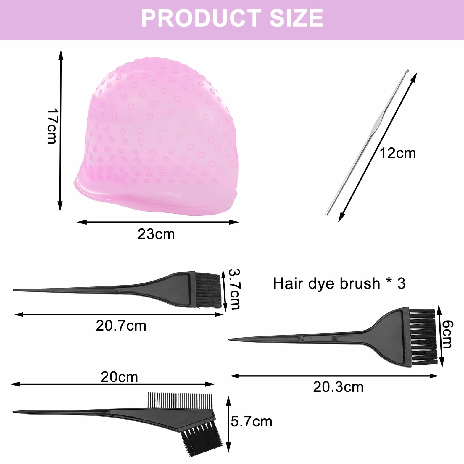 APOMOONS Cuffia per Meches Con ago in acciaio e Pennello Tinta Capelli, Cuffia Meches per la Tintura fai da te dei Capelli, Donne, Uomini e Ragazze alla Moda