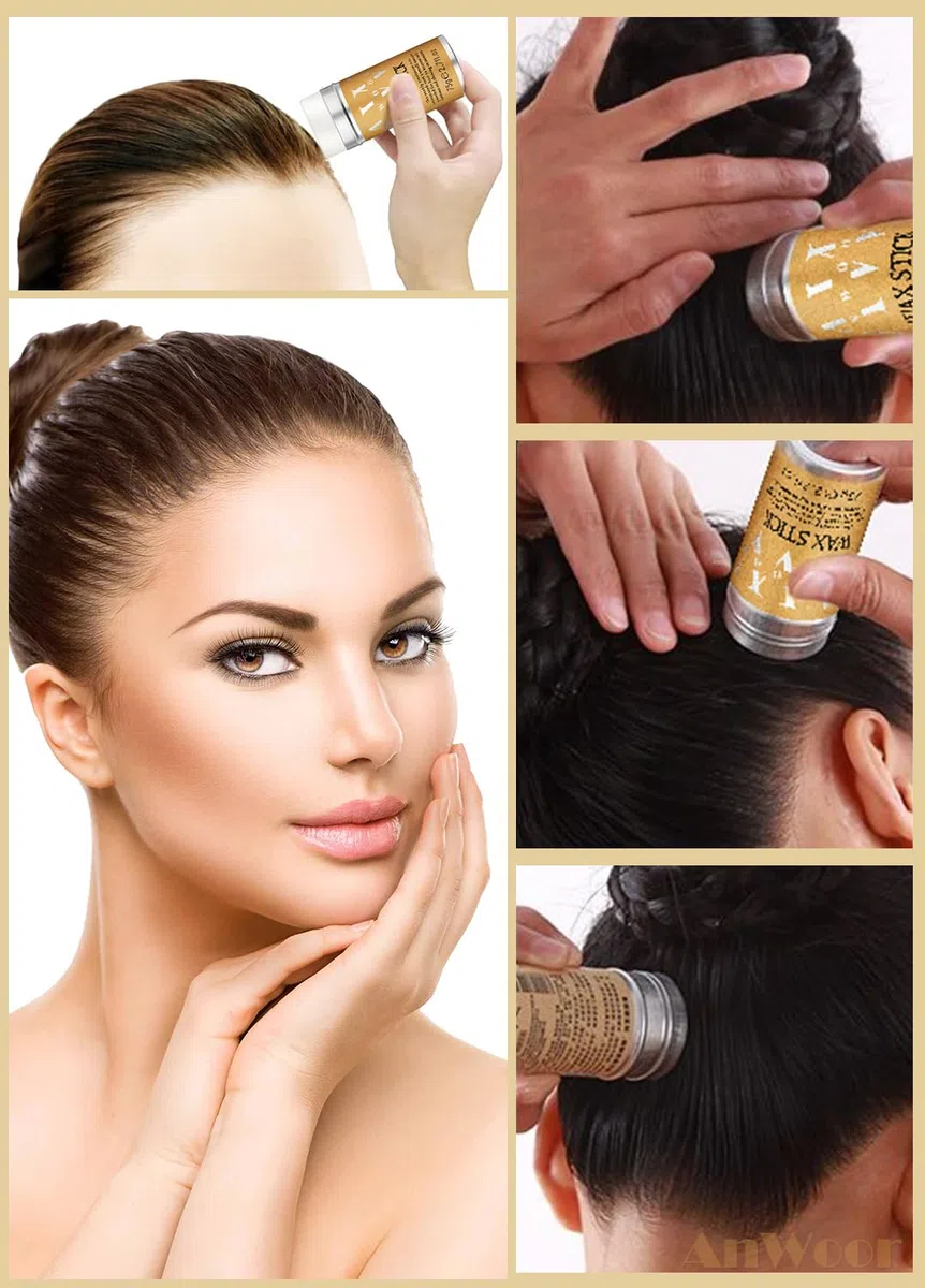 AnWoor Stick Cera Capelli, Pomata per lo Styling di Parrucche, Capelli Volanti, Crespi, Capelli di Bambini (1pcs) 75g | per parrucche