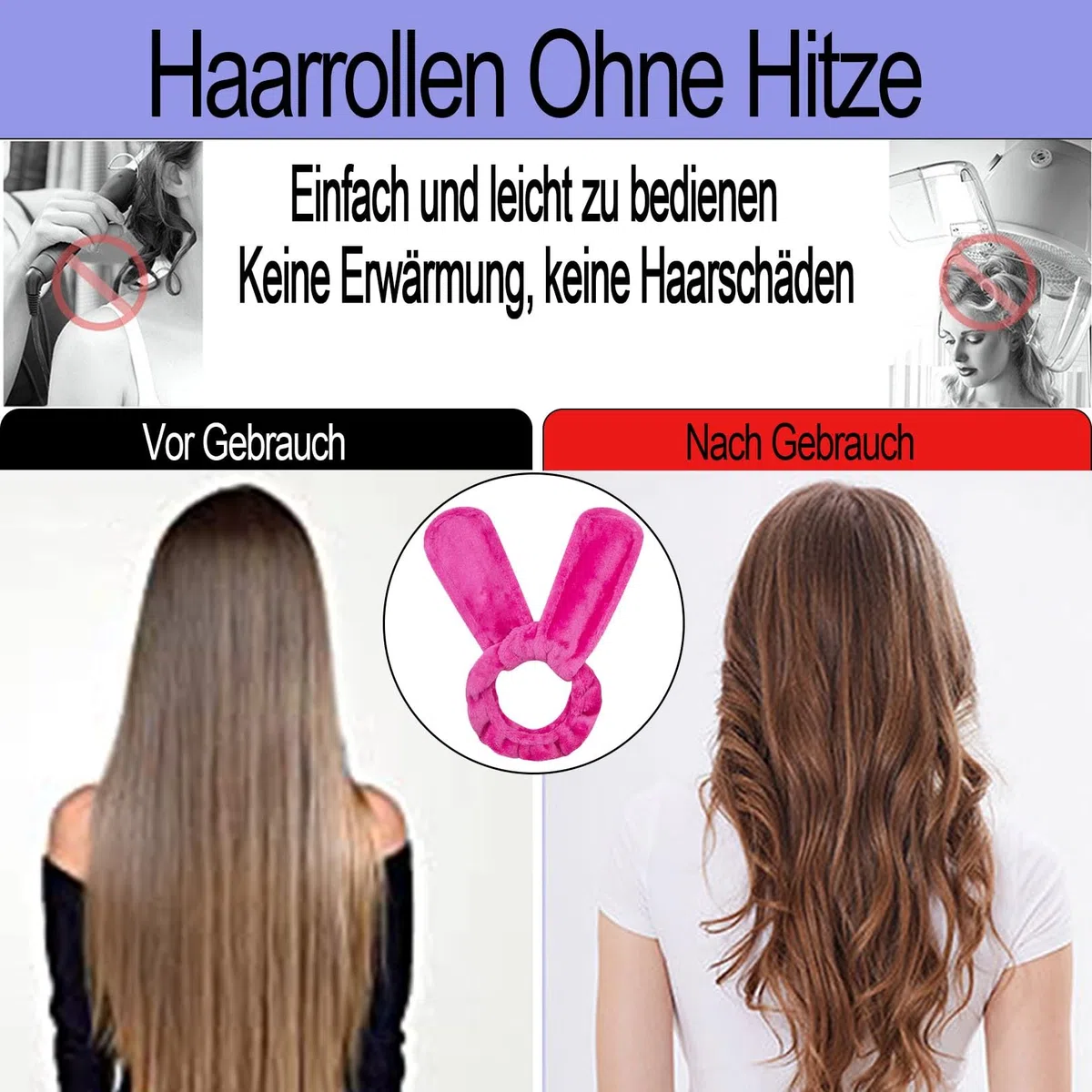 Bigodini Grandi per Volume, Bigodino Lungo per Boccoli, Bigodino Fascia Capelli, Bigodini per Dormire, Senza Calore Morbidi Arricciacapelli, Heatless Hair Curler Waves Curlers per Capelli Medi Lunghi